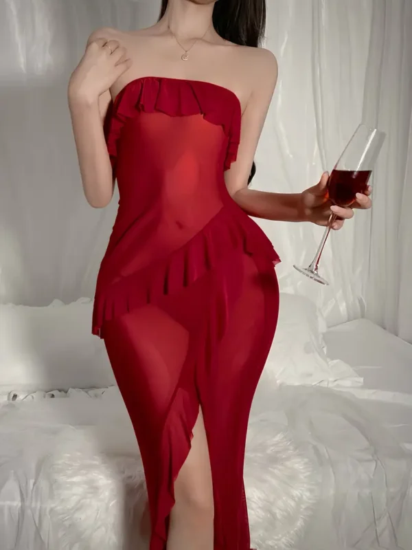 W&B Seductive Burgundy Slip Dress