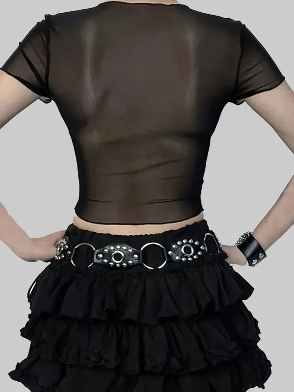 W&B Butterfly Rhinestone Crop Top - Image 2