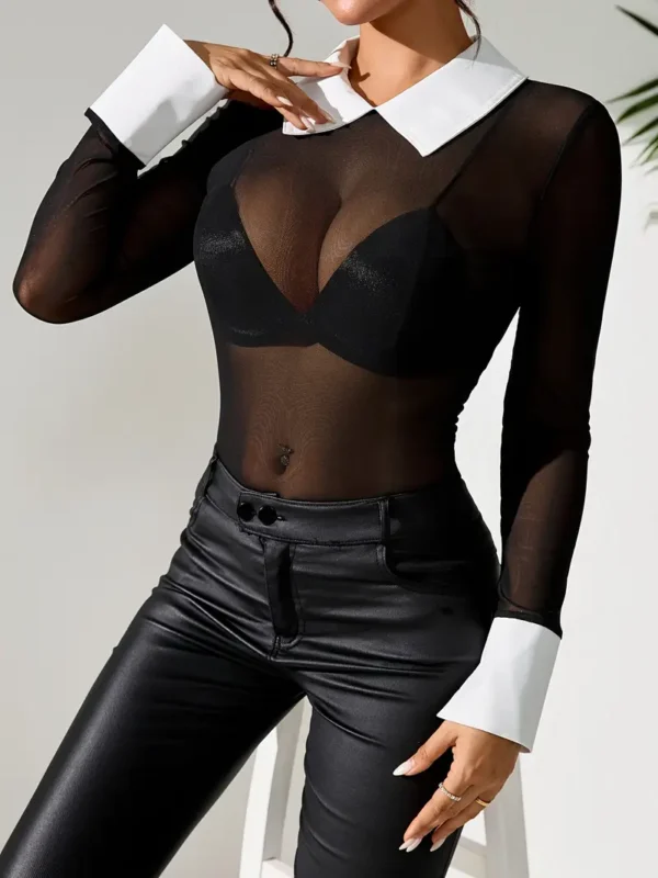 W&B Contrast Trim Collar Shirt - Image 2